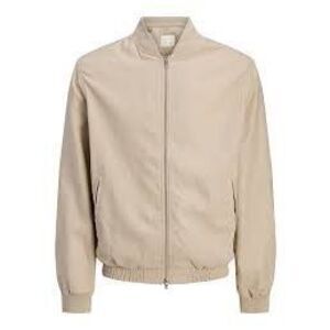 Coofandy Men's S Casual Zip Up Jacket Cream Linen Blend Bomber Spring Minimalist